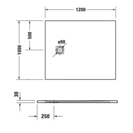 Duravit Sustano - Receveur de douche, 1200x1000 mm, DuraSolid, beige mat 720278640000000