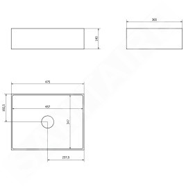 Sapho Formigo - Vasque, 475x365 mm, sans trop-plein, vert FG123