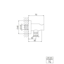 Steinberg 100 - Coude de raccordement avec support, chrome 100 1667