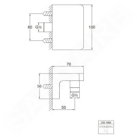 Steinberg 230 - Coude de raccordement de douche, chrome 230 1660