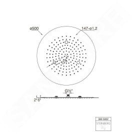 Steinberg 390 - Douche de tête, diamètre 500 mm, inox 390 5002