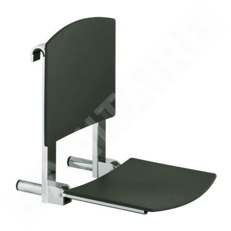 Keuco Plan Care - Siège de douche 31x36 cm, support de dos, noir/chrome 34981010037