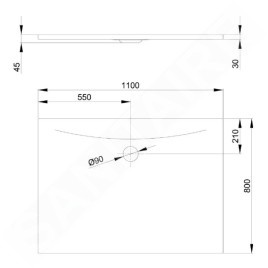 Bette Floor Side - Receveur de douche 110x80 cm, snow 3374-440
