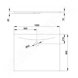 Bette Floor Side - Receveur de douche, 100x80 cm, quartz 3388-412