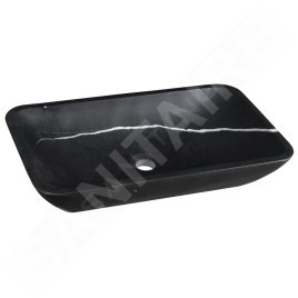 Sapho Blok - Vasque, 600x350 mm, sans trop-plein, noir mat 2401-39