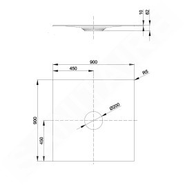 Bette Air - Receveur de douche 90x90 cm, BetteGlaze Plus, noisette 7350-417PLUS