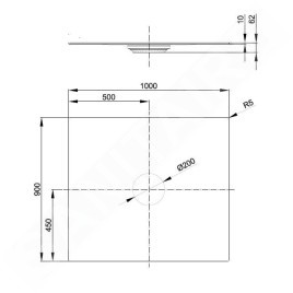 Bette Air - Receveur de douche 100x90 cm, BetteGlaze Plus, crème 7351-441PLUS