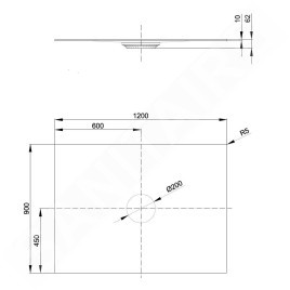 Bette Air - Receveur de douche 120x90 cm, BetteGlaze Plus, cachemire 7354-415PLUS