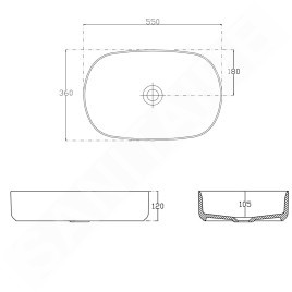Sapho Infinity - Vasque à poser, 550x360 mm, sans trop-plein, vert 10NF65055-2P