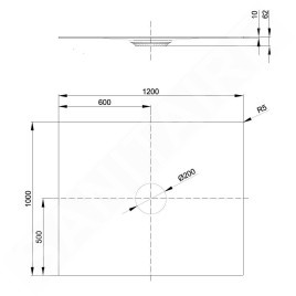 Bette Air - Receveur de douche 120x100 cm, BetteGlaze Plus, noisette 7355-417PLUS