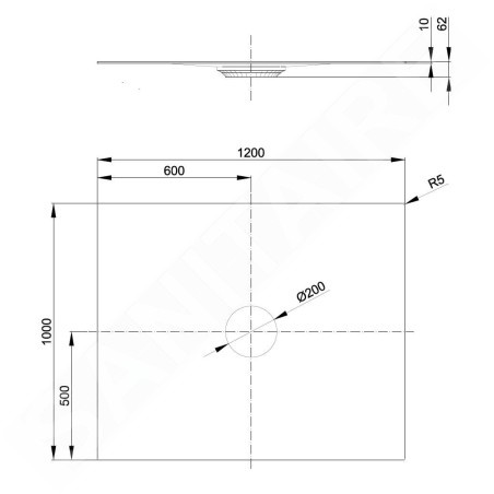 Bette Air - Receveur de douche 120x100 cm, BetteGlaze Plus, noisette 7355-417PLUS