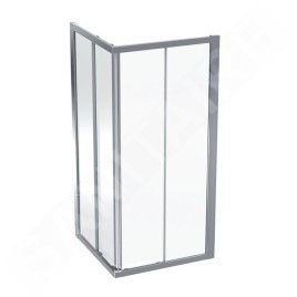 Geberit GEO - Cabine de douche 90x90 cm, argent/verre clair 560.122.00.2