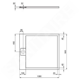 Ideal Standard i.Life - Receveur de douche 100x90 mm, Anti-Slip, gris T5231FS