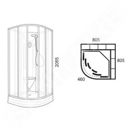 Ravak Supernova - Cabine de douche 81x81 cm, avec receveur et accessoires, blanc/verre clair 80644112Z1