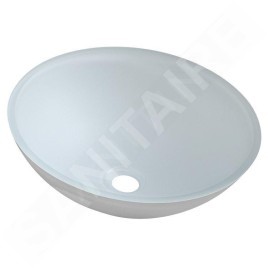 Sapho Beauty - Vasque à poser, diamètre 420 mm, sans trop-plein, verre/blanc mat TY181W
