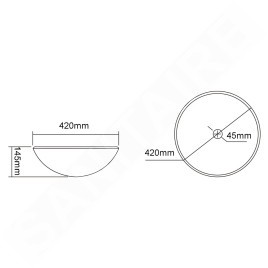 Sapho Beauty - Vasque à poser, diamètre 420 mm, sans trop-plein, verre/blanc mat TY181W