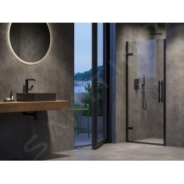Ravak Cool! - Porte de douche 80x195 cm, noir/verre clair X0VV40300Z1