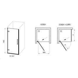 Ravak Cool! - Porte de douche 80x195 cm, noir/verre clair X0VV40300Z1