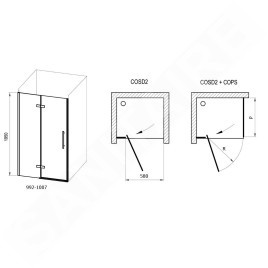 Ravak Cool! - Porte de douche 100x195 cm, chrome/verre clair X0VVACA00Z1