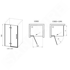 Ravak Cool! - Porte de douche 120x195 cm, noir/verre clair X0VVGC300Z1