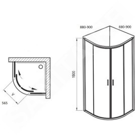 Ravak Blix - Cabine de douche 90x90 cm, aluminium brillant/verre clair 3B270C00Z1B