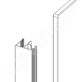 Cersanit Mille - Profil d’angle, hauteur 200 cm, chrome S900-2812