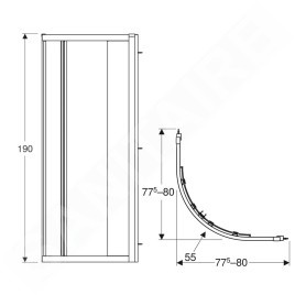 Geberit GEO - Cabine de douche 80x80 cm, argent/verre transparent 560.111.00.2