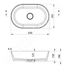 Sapho Lavabos - Lavabo Gerano, 600x380 mm, marbre, blanc GN600
