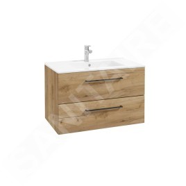 kielle Vega - Meuble avec lavabo, 80x50x46 cm, 2 tiroirs,  chêne doré 50018S81