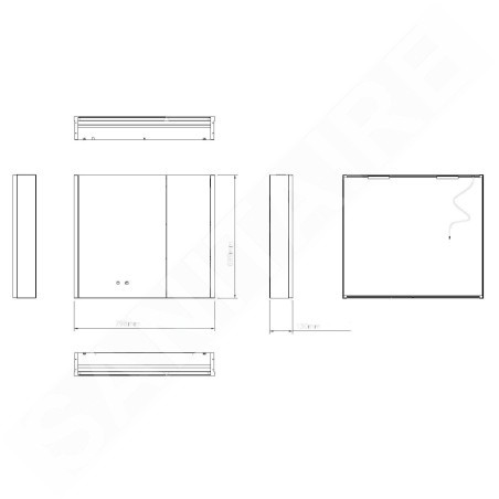 kielle Arkas I - Armoire à miroir avec éclairage LED, chauffage et port USB, 80x70x13 cm, noir mat 50111814