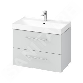 kielle Arkas I - Meuble avec lavabo, 80x57x44 cm, 2 tiroirs, gris 50011S82