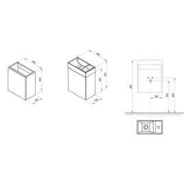 Ravak Veda 400 - Meuble sous lave-mains 400x220x500 mm, blanc X000001386