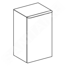 Geberit Smyle Square - Meuble latéral, charnières à droite, noyer hickory 500.359.JR.1