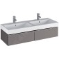 Geberit iCon - Petite armoire bas sous lavabo double vasque, 1.190x240x477 mm, platine brillant 840222000