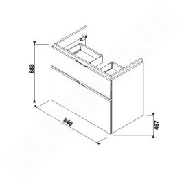 Jika Cubito Pure - Meuble sous lavabo 840x683 mm, blanc H40J4264025001
