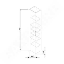 Jika Cube - Armoire haute 320x251x1700 mm, blanc H4537211763001