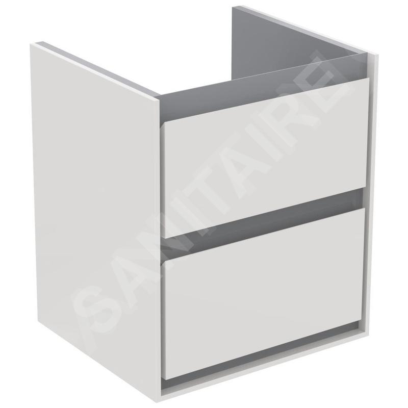 Ideal Standard Connect Air - Petite armoire lavabo 430x402x517 mm, laque blanche brillante/grise claire mate E1608KN