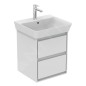 Ideal Standard Connect Air - Petite armoire lavabo 430x402x517 mm, laque blanche brillante/grise claire mate E1608KN