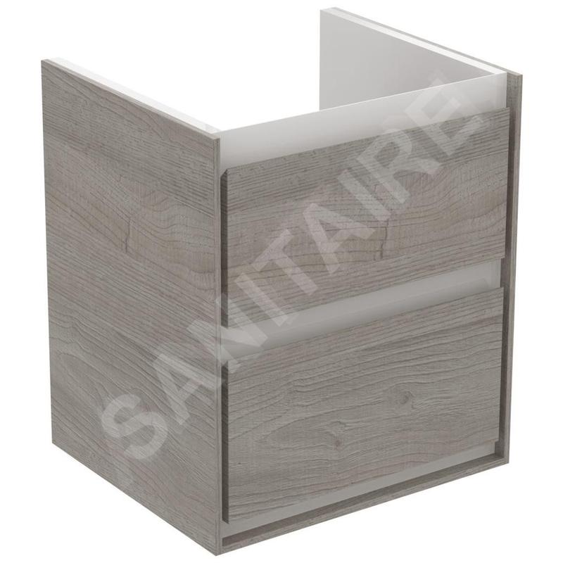 Ideal Standard Connect Air - Petite armoire lavabo 430x402x517 mm, chêne grise/ laque blanche mate E1608PS