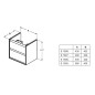 Ideal Standard Connect Air - Petite armoire lavabo 430x402x517 mm, chêne grise/ laque blanche mate E1608PS