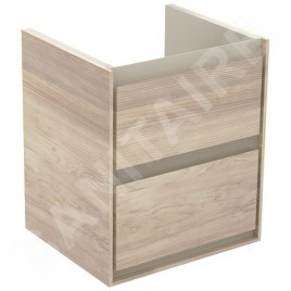Ideal Standard Connect Air - Petite armoire lavabo 430x402x517 mm, bois clair/laque brune claire mate E1608UK
