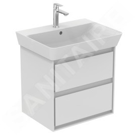 Ideal Standard Connect Air - Petite armoire lavabo 530x409x517 mm, laque blanche brillante/blanche mate E1606B2
