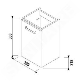 Jika Lyra Plus Viva - Meuble sous lave-mains 40, 339x550x318 mm, blanc H40J3802003001