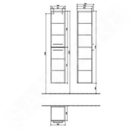 Villeroy & Boch Avento - Armoire, 350x1760x372 mm, 2 portes, Arizona Oak A89400VH