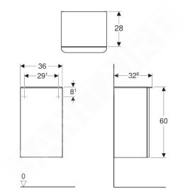 Geberit Smyle Square - Meuble latéral, charnières à gauche, blanc brillant 500.360.00.1
