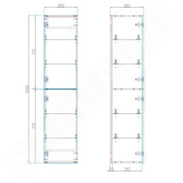 kielle Idolio - Armoire suspendue haute 155x35x35 cm, hercule 50224013