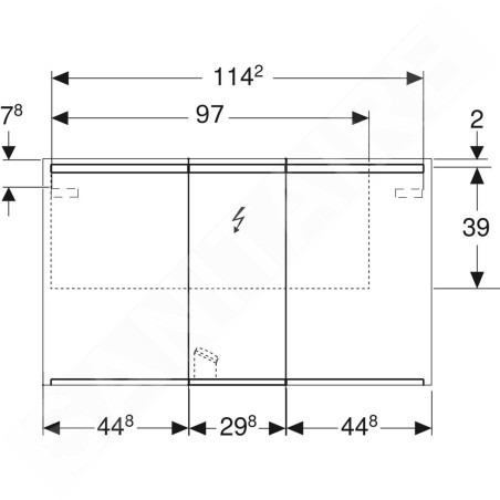 Geberit Option - Armoire de toilette avec éclairage, 1200x700x150 mm 500.207.00.1