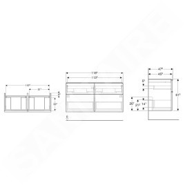 Geberit iCon - Meuble lavabo, 118x62x48 cm, 4 tiroirs, chêne 502.309.JH.1