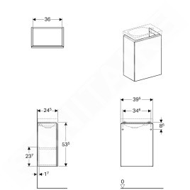 Geberit Acanto - Meuble sous lave-mains 400 mm, lave 500.607.JK.2