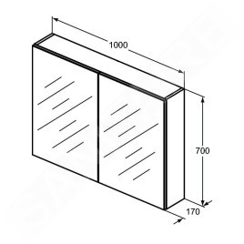 Ideal Standard Mirror&Light - Armoire de toilette 1000x700 mm, aluminium T3592AL